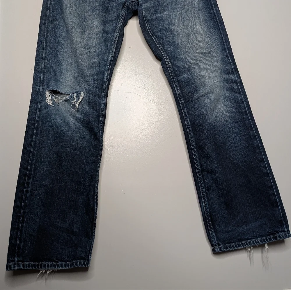 Banana Republic Men's Vintage Straight Jeans 34x30 Medium Wash Distressed Denim